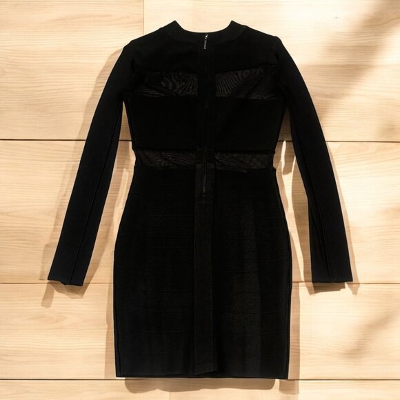 Marciano for Guess Black Long Sleeve Sheer Spandex Dress | Size Small (4/6) - Picture 4 of 10
